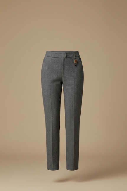 Pantalon Gris Carreaux Femme - Tweed - vue 3