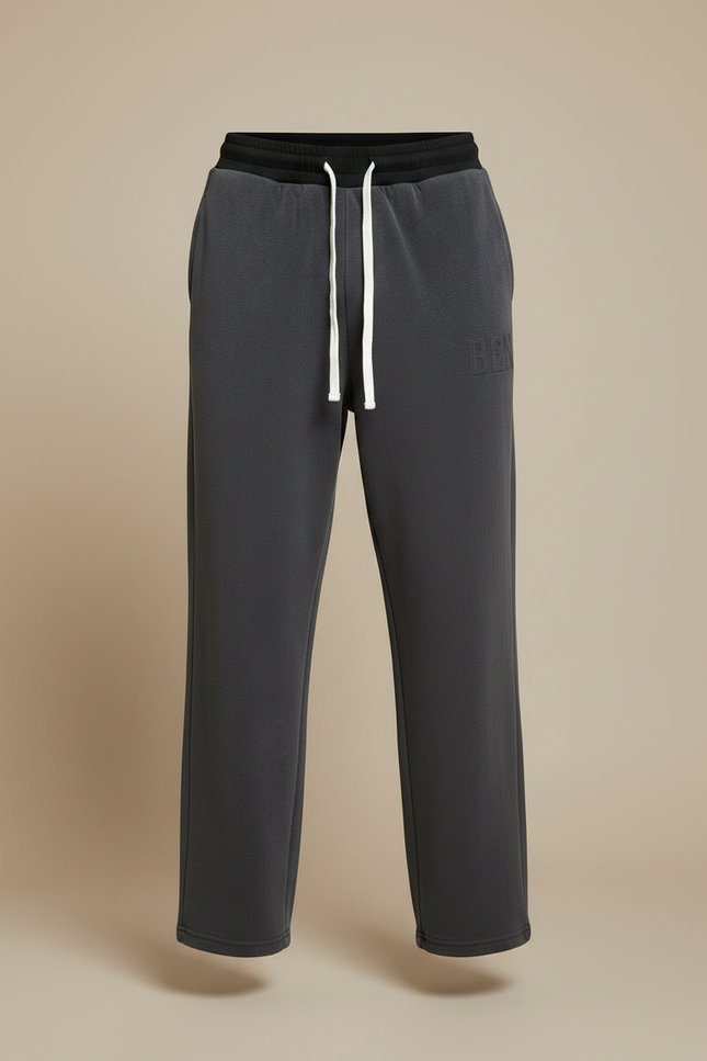 Pantalon Gris Ample Décontracté Cordon Molletonné Homme - vue 3