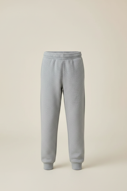 Pantalon Gris Molletonné Enfant Uni Confortable Jogging - vue 3