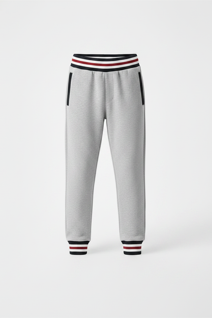 Pantalon Gris Jogging Sport Enfant Coton - Molleton - vue 3