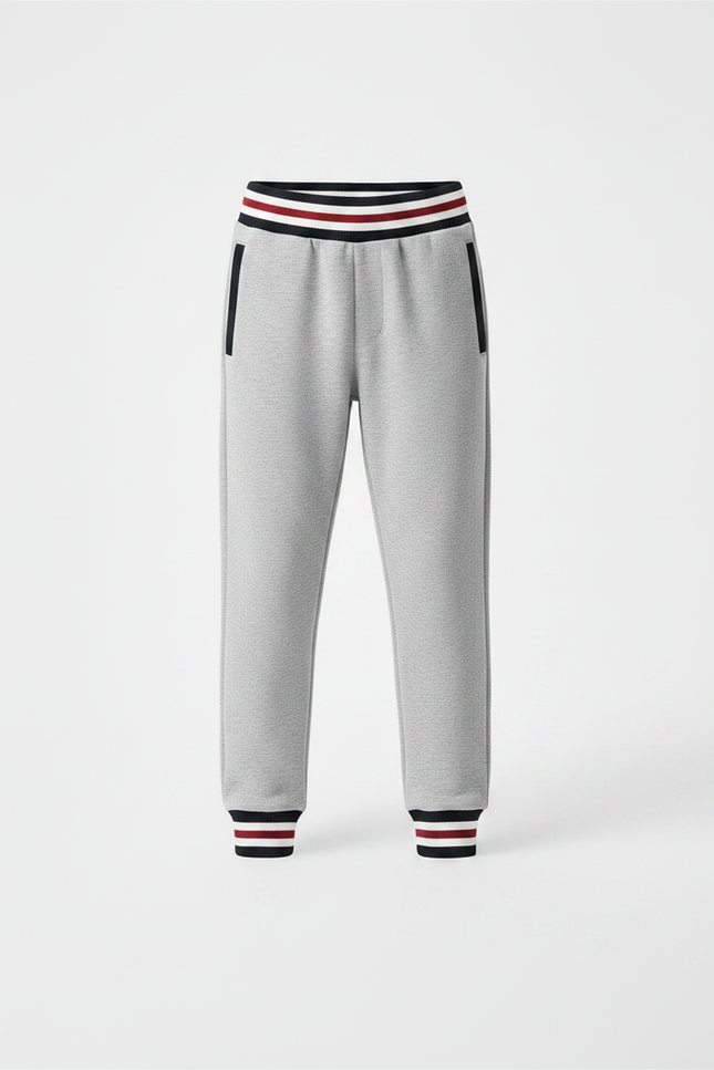 Pantalon Gris Jogging Sport Enfant Coton - Molleton - vue 3
