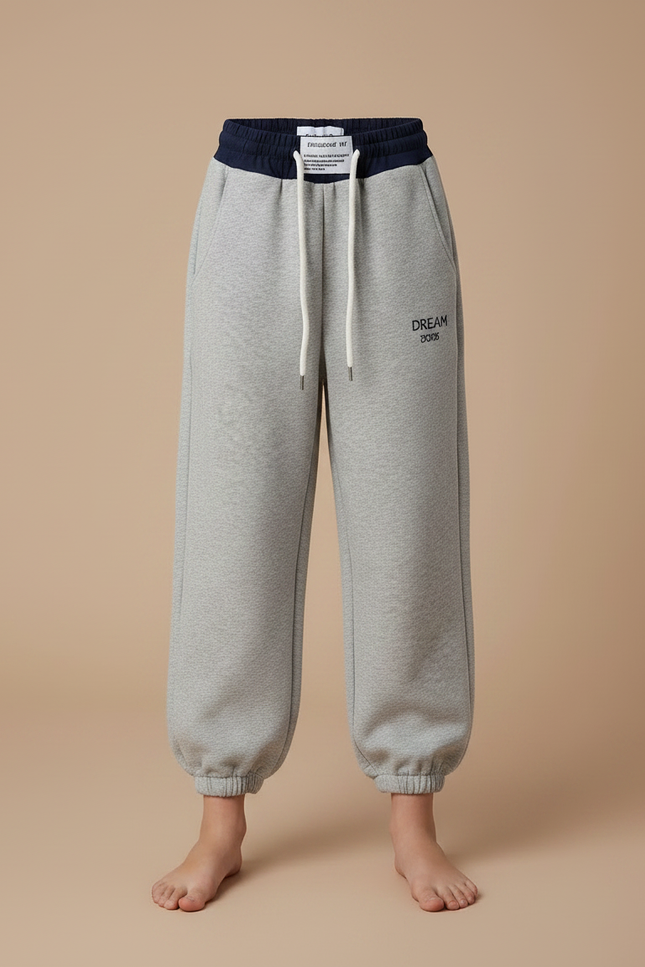 Pantalon Gris Molletonné Ample Brodé Sport Enfant - vue 3