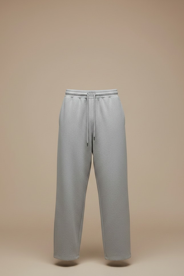 Pantalon Gris Molletonné Ample Cordon Décontracté - vue 3