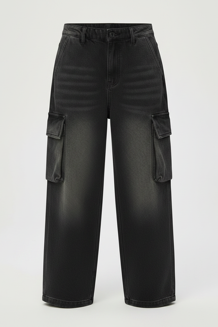 Pantalon Gris Cargo Ample Décontracté Garçon Denim - Jean - vue 3