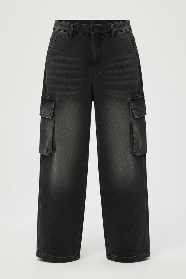 Pantalon Gris Cargo Ample Décontracté Garçon Denim - Jean - vue 3