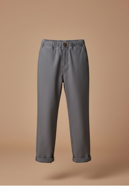 Pantalon Gris Droit Coton Décontracté Garçon - vue 3