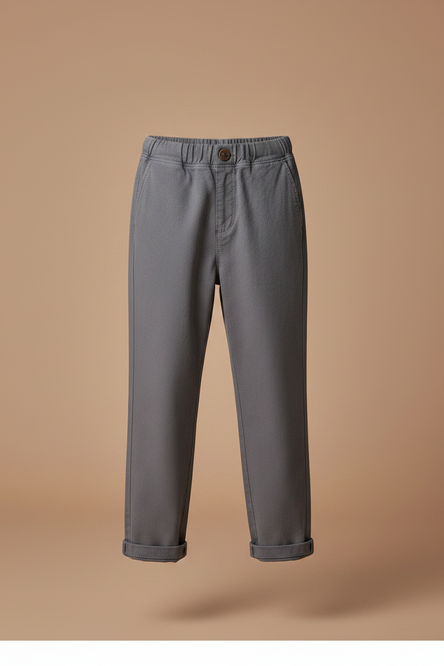Pantalon Gris Droit Coton Décontracté Garçon - vue 3