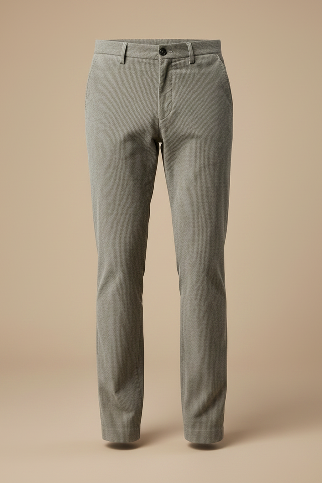 Pantalon Tissu Gris - Kaki Cordé - vue 3