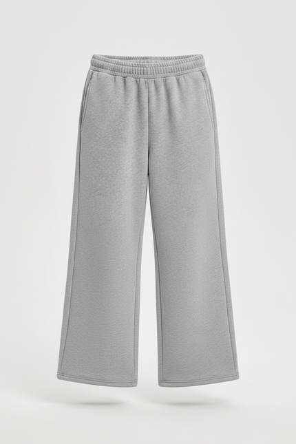 Pantalon Gris Ample Décontracté Molletonné Enfant Hiver - vue 3