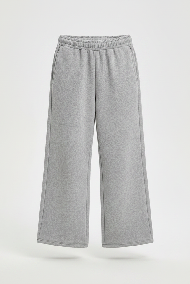 Pantalon Gris Ample Décontracté Molletonné Enfant Hiver - vue 3