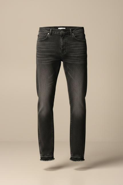 Pantalon Gris Denim Droit Décontracté Homme - Jean - vue 3