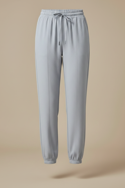 Pantalon Gris Fluide Ample Chevilles Resserrées Femme - Viscose - vue 3
