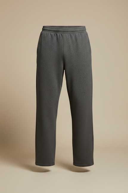Pantalon Gris Molletonné Ample Confortable Décontracté - vue 3