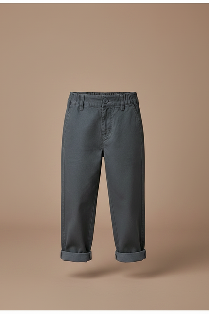 Pantalon Gris Décontracté Ample Coton Enfant - vue 3