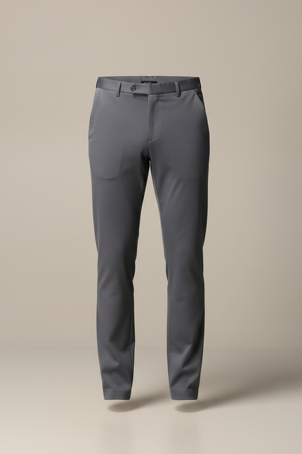 Pantalon Gris Droit Stretch Élégant Homme - Polyester - vue 3