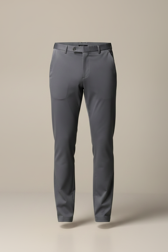 Pantalon Gris Droit Stretch Élégant Homme - Polyester - vue 3
