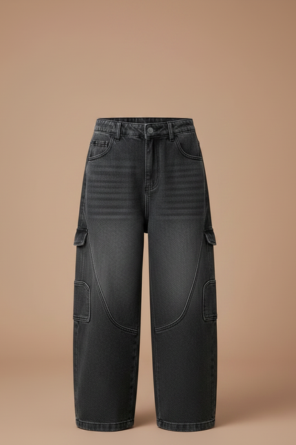Pantalon Gris Ample Cargo Décontracté Garçon - Jean - vue 3