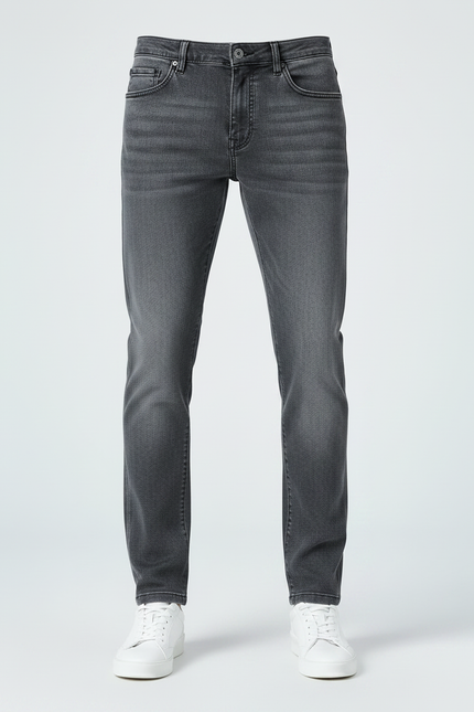 Pantalon Gris Slim Homme Denim Décontracté Tendance - Jean - vue 3