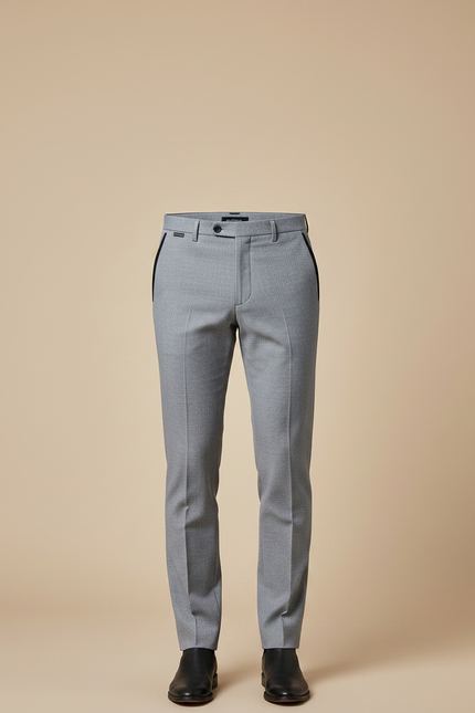Pantalon Gris Homme Droit Élégant Formel Classique - Laine - vue 3
