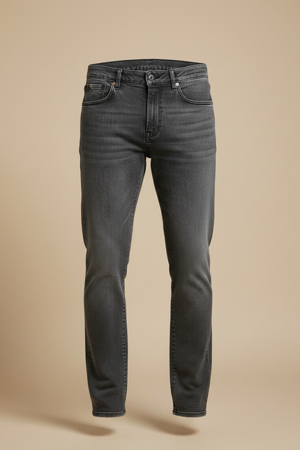 Pantalon Gris Denim Slim Fit Homme Élégant - Jean - vue 3