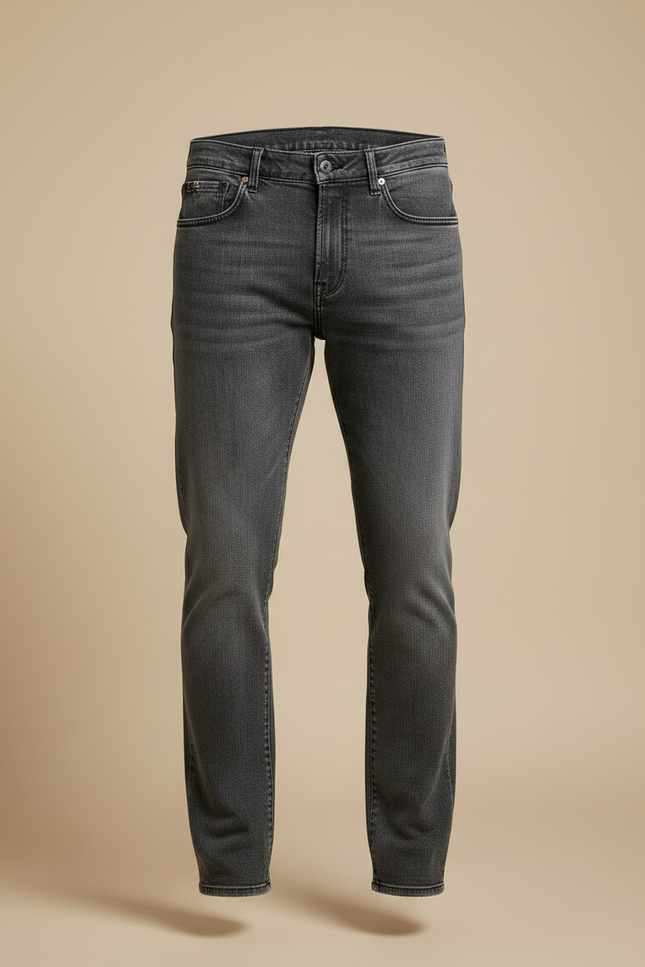 Pantalon Gris Denim Slim Fit Homme Élégant - Jean - vue 3