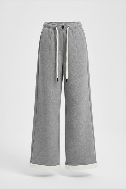 Pantalon Gris Ample Molletonné Chaud Fille - vue 3