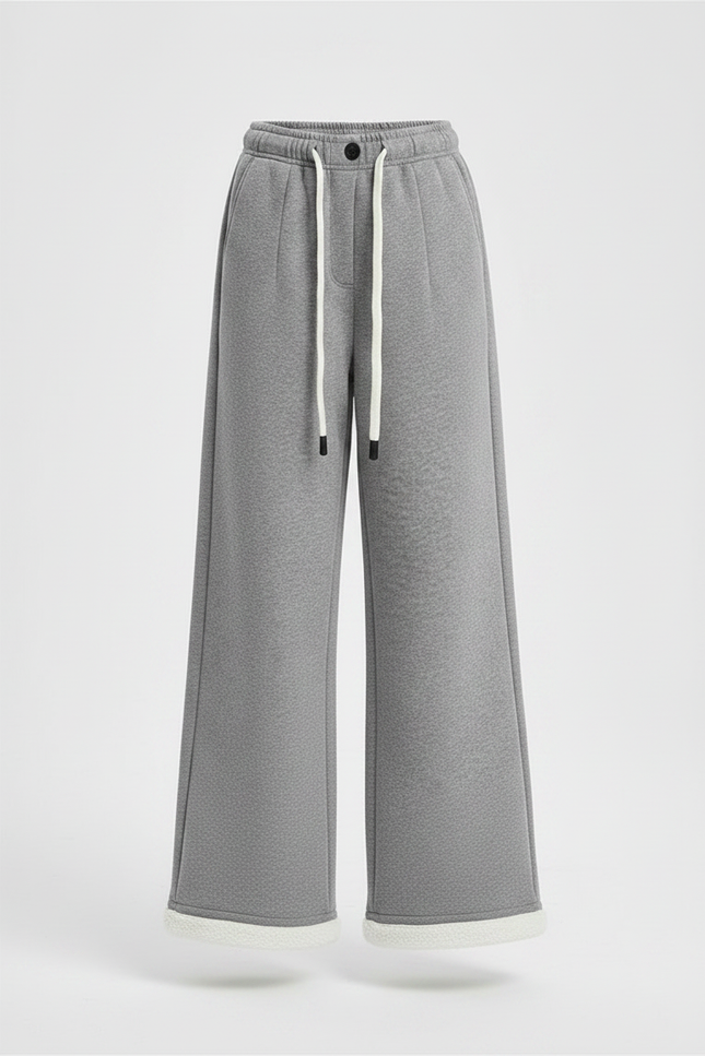 Pantalon Gris Ample Molletonné Chaud Fille - vue 3
