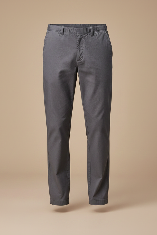 Pantalon Casual Gris - Coton - vue 3