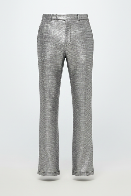 Pantalon Gris Métallisé - Argenté Maille - vue 3