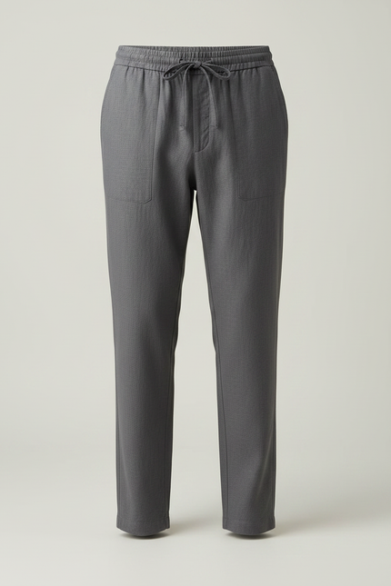 Pantalon En Lin Gris - vue 3