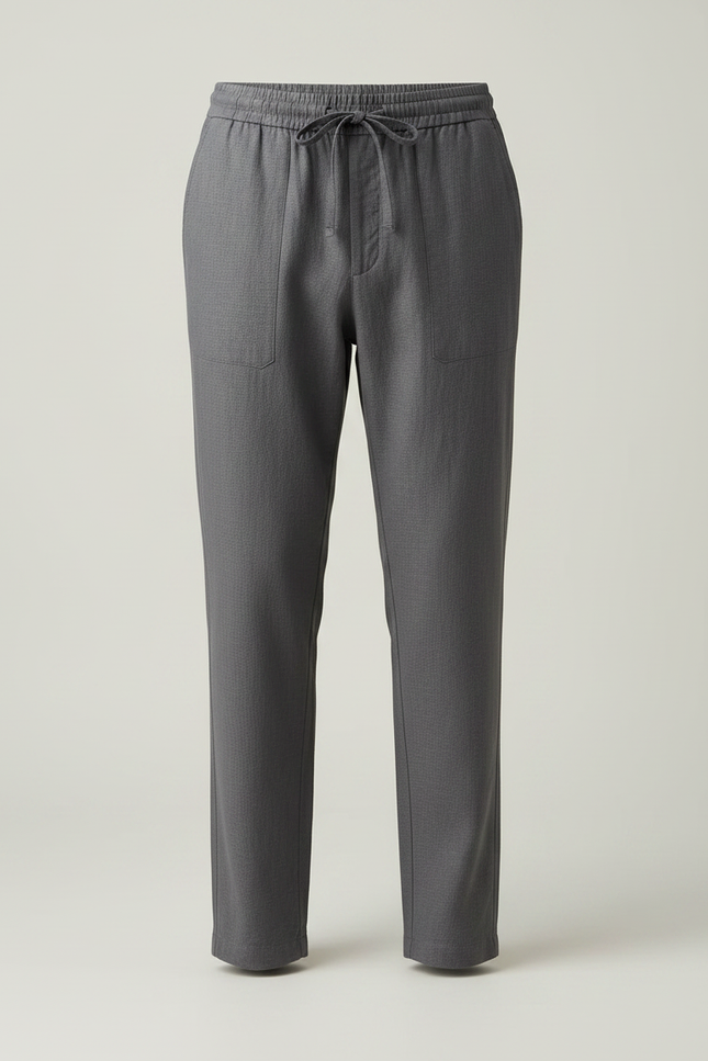 Pantalon En Lin Gris - vue 3