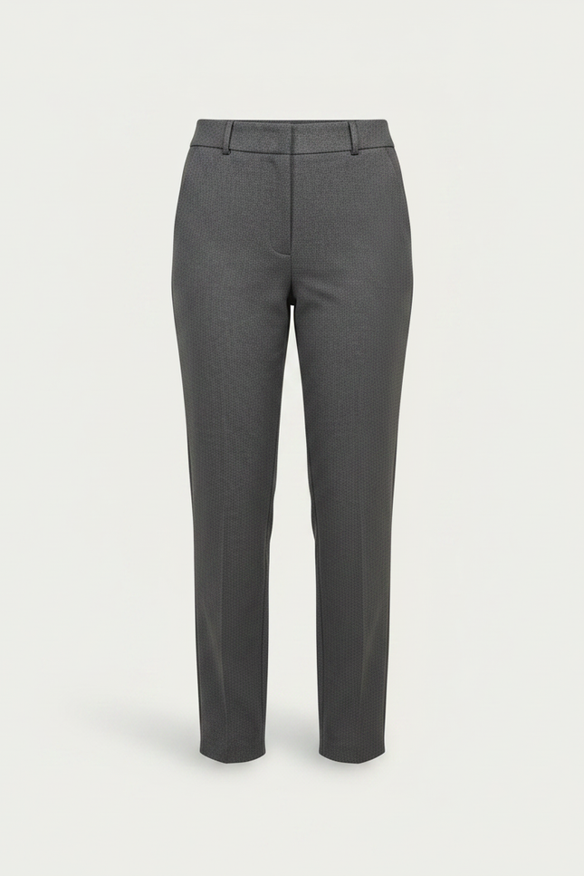 Pantalon Gris Habillé Taille Haute Slim Femme - Gabardine - vue 3