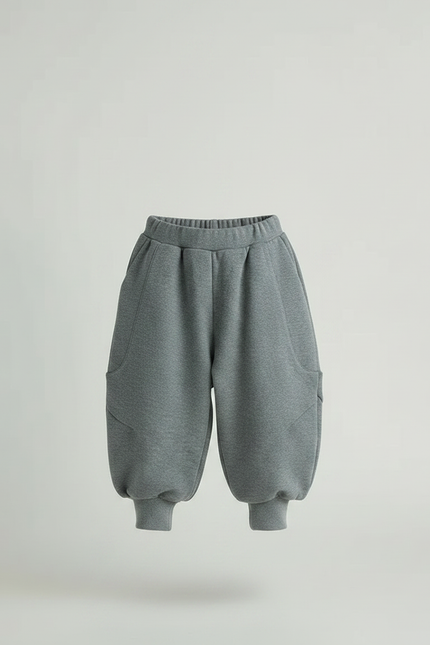 Pantalon Gris Harem Chaud Décontracté Enfant - Molleton - vue 3