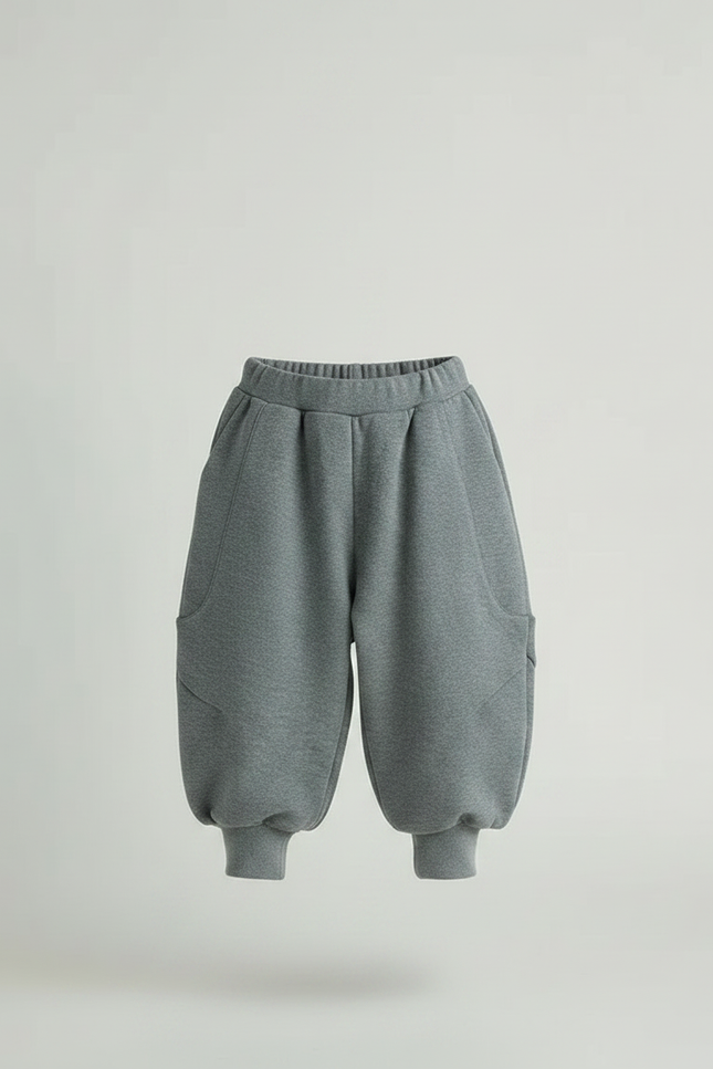 Pantalon Gris Harem Chaud Décontracté Enfant - Molleton - vue 3