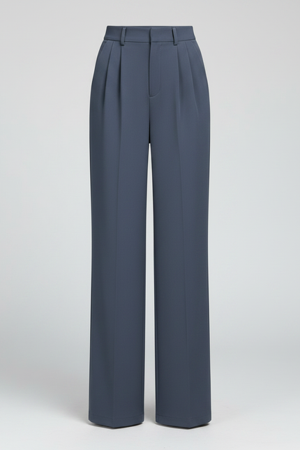 Pantalon Gris Fluide Large Décontracté Femme - Polyester - vue 3