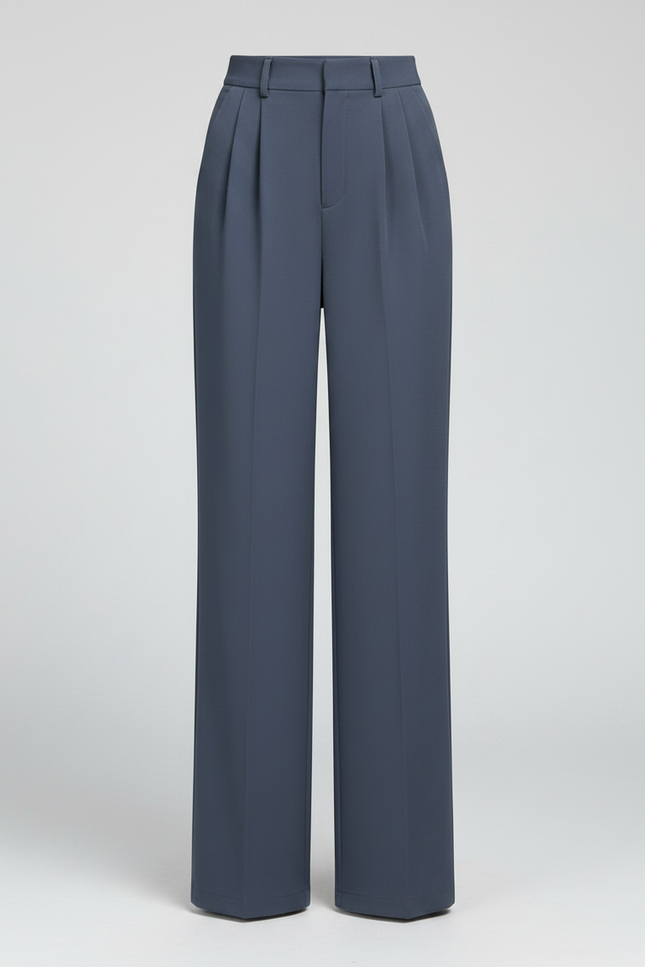 Pantalon Gris Fluide Large Décontracté Femme - Polyester - vue 3