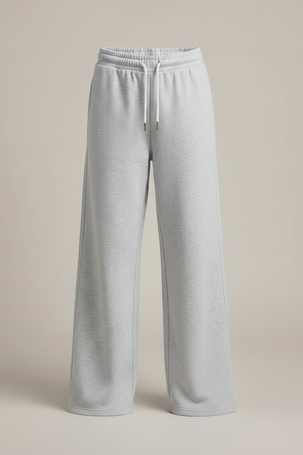Pantalon Gris Ample Molletonné Décontracté Unisexe - vue 3