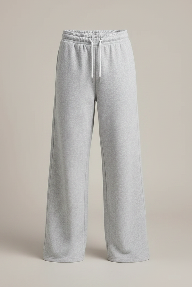 Pantalon Gris Ample Molletonné Décontracté Unisexe - vue 3