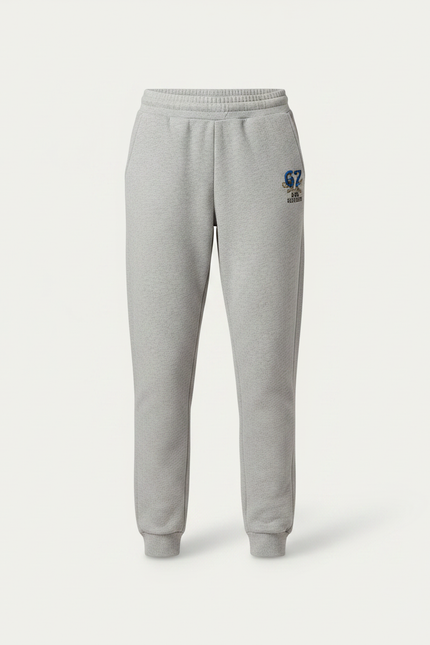 Pantalon Gris Molletonné Imprimé Logo Sport Décontracté - vue 3