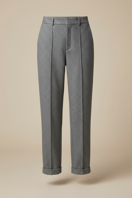 Pantalon Gris Tweed Droit Taille Haute Femme - vue 3
