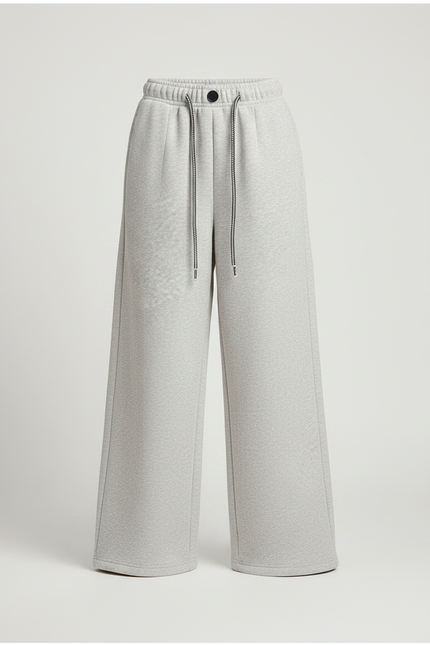Pantalon Gris Ample Molletonné Décontracté Fille - vue 3