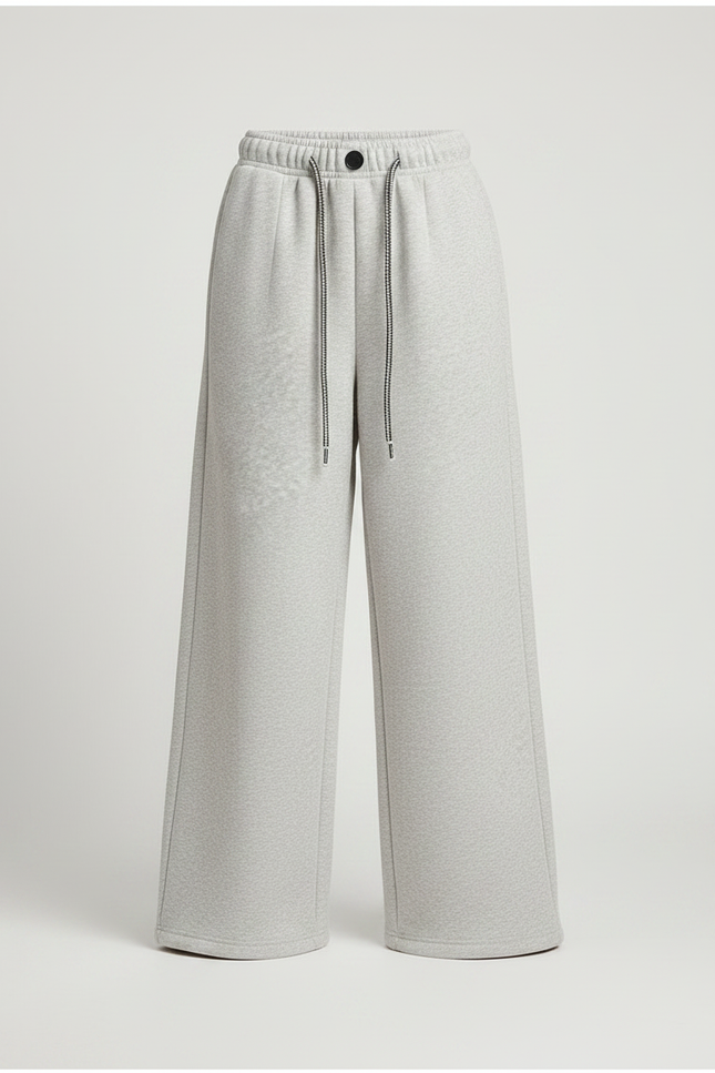 Pantalon Gris Ample Molletonné Décontracté Fille - vue 3