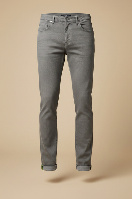 Pantalon Gris Slim Coton Décontracté Homme - vue 3