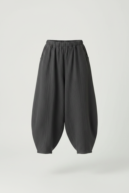 Pantalon Gris Ample Coton Fluide Fille - vue 3
