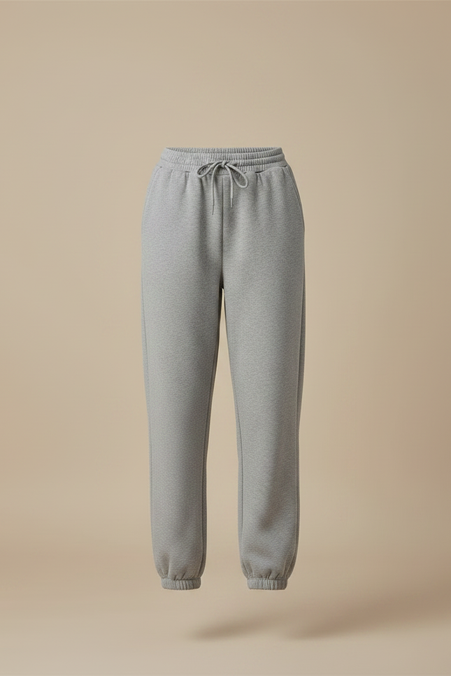 Pantalon Gris Molletonné Ample Sport Décontracté Femme - vue 3