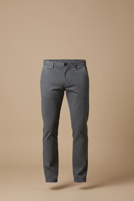 Pantalon Gris Coton Slim Fit Décontracté Homme - Gabardine - vue 3