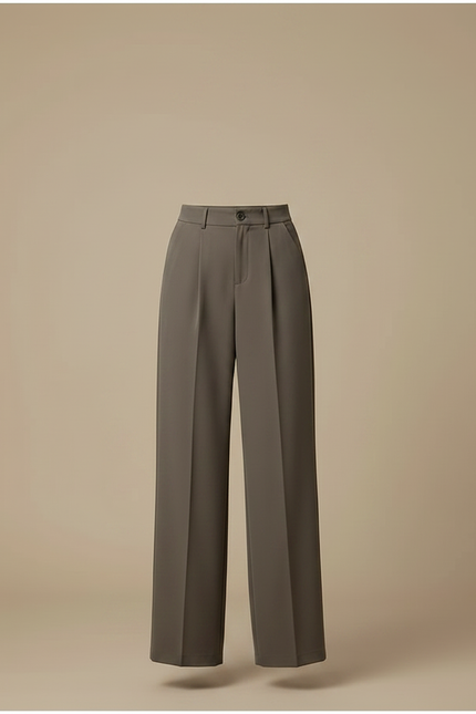Pantalon Large Gris Foncé - Kaki Polyester - vue 3