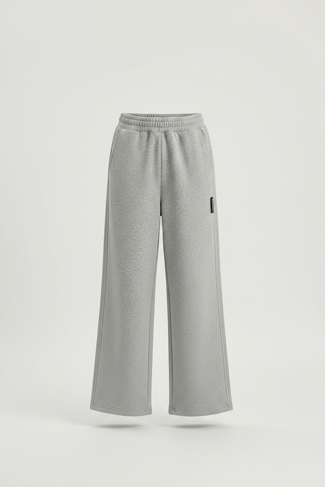 Pantalon Gris Large Sport Décontracté Coton Enfant - Molleton - vue 3