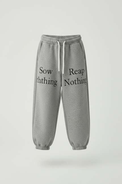 Pantalon Gris Ample Molletonné Imprimé Décontracté Fille - vue 3