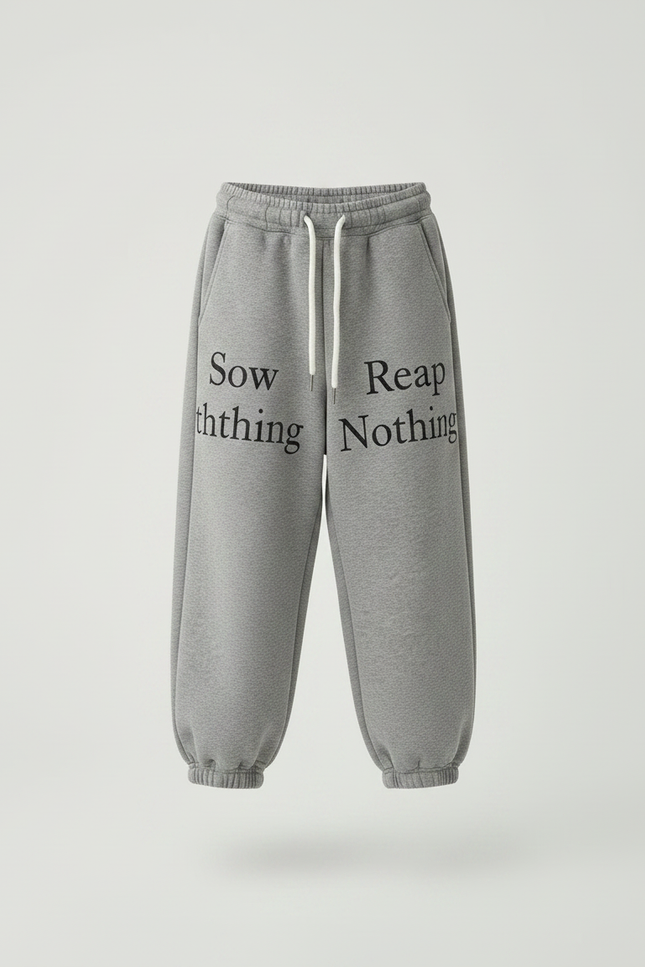 Pantalon Gris Ample Molletonné Imprimé Décontracté Fille - vue 3